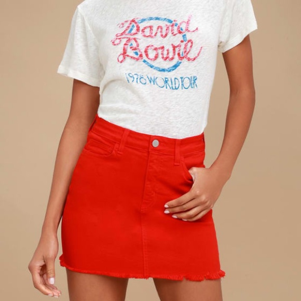 NWT red denim skirt